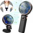 Portable Handheld Fan 5200mAh, USB Rechargeable Foldable Electric Personal Small Mini Hand Held Fan, 22Hrs Runtime, 6 Speeds, LED Display, Battery Powered, Gift for Men, Women, Travel, Outdoor, Makeup (Black)