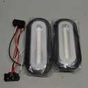 2Pcs 6" inch Clear Lens Oval Red 52 LEDs Trailer Boat Halo Brake Stop Running Turn Signal Tail LightsPatented w/Rubber Grommet, Sealed Submersible IP67 for Truck/RV/Van, DC 12V