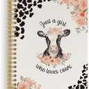 Cow Spiral Notebook, Cow Print Notebook, Just a Girl Who Loves Cows 5.5"x8.3" 164pages Lined Journal Notebooks College Ruled, Cow Lover Gifts Hardcover Notebook for Girls School Supplies