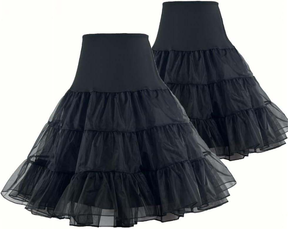 RULTA Women's 50s Vintage Petticoat 26" Crinoline Rockabilly Tutu Skirt Slip S