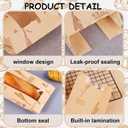 100 Pieces Paper Bread Bag with Window Bread Bags for Homemade Brown Kraft Loaf Storage Sacks Long French Biscuits Packaging (23.6 * 4.3 * 1.6 Inch)