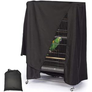Fhiny Bird Cage Cover, 33.8L24W46.8H Water-Proof Good Night Black-Out Birdcage Cover Durable Washable Windproof Cage Accessories for Parrot Parakeet Small Animal Sleeping