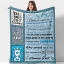 Son Gifts from Mom Flannel Throw Blanket Inspirational Never Give Up Trophy Blanket Birthday Graduation Mothers Day Gift Super Soft Fuzzy Cozy Blanket for Couch Sofa Bed 50"x60"