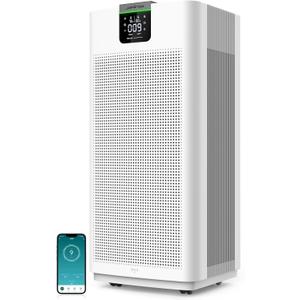 Smart Air Purifiers for Home Large Room Office Up to 4575 ft², APP & Alexa, Dual HEPA & Carbon Air Filter, Quiet Large Air Purifier for 99.97% Dust Pollen Smoke Pet Dander Allergies Odors VOCs, JF999