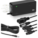 UZI 48V-54.6V 3Amp Charger (6 Plugs Universal,and Built-in Small Fan Cooling System) for Fast and Safe Charging of 48V Li-ion Battery for E-Bikes/Electric Scooter/Bicycle/Pedicab,etc.