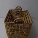 Wicker Basket with Handles Natural Brown 4 PRS 10x15 17x11 14x19 20x16
