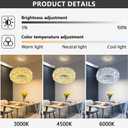 20'' Modern Ring Chandeliers for High Ceiling Luxury Dimmable Crystal Ceiling Light Fixtures for Dining Room Kitchen Foyer Entrance Villa Gold