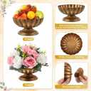 2 Pcs Metal Compote Bowl for Centerpiece Flower Holder Small Compote Vase Decorative Indoor Outdoor Flowers Fruits Plant for Valentine's Day Wedding Home Party Decoration (Gold Bronze)
