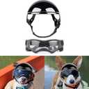 PELESO Dog Helmet and Goggles for Small Dogs - Pet Goggles Pet Motorcycle Helmet Hat with Ear Holes Adjustable Straps Safety Helmet for Puppy Riding - Black