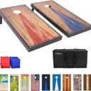 GoSports 4 x 2 ft Regulation Size Wood Cornhole Boards - 10 Vintage Wood Designs, Rustic Wood 