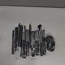 Makeup Brushes Set, Mlemle Professional 26 Pcs Makeup Kit, Include Powder Foundation Concealers Blush Eye shadows Eyebrow 21 Pcs Makeup Brushes and 2 Powder Puff, 3 Makeup Sponge(A01-Black)