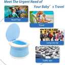 portable, foldable potty seat for toddler, Training Toilet Seat Emergency Toilet for Car, Camping, Outdoor, indoor (light blue, small)