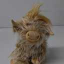 Highland Cow Stuffed Animal with Mooing Sound, 9 inch Ginger Colored, Farm Toy for Boys Girls Gift Decoration