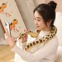 Clobeau 78 Inch Brown Snake Stuffed Animal, Lifelike Plush Snake Toy, Soft Stuffed Snakes Plush for Valentines Halloween Birthday Present Party Prank Prop, Stuff Reptile Animal Snakes Toys for Kids