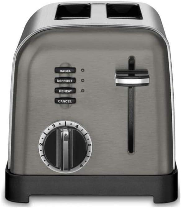 Cuisinart CPT-160BKS 2-Slice Metal Classic Toaster, Stainless Steel/Black