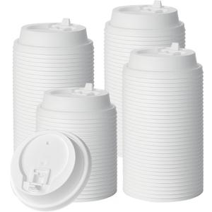 JOLLY CHEF 500 Pack Disposable Coffee Cup Lids, 3.6'' White Plastic Lids for 10, 12, 16, 20 oz Paper Cups (90 mm)