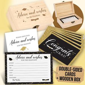 STOFINITY Graduation Advice Cards 2026 With Box - Advice For The Graduate 2026, Words Of Wisdom Graduation Ideas For High School Grad Decorations, Well Wishes Cards College Grad Party Games
