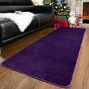 Przemy Washable Runner Rug for Bedroom Living Room, 2x6 Feet Dark Purple Memory Foam Rug, Super Soft Modern Indoor Runner Carpet for Hallway Bedside Kids Room Girls Boys Dorm Nursery Decor Mat