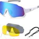 DUCO 4 Lenses Kids Sunglasses Polarized Youth Baseball Sun Glasses Sports Teens Cycling Shades Boys Girls DK280 (S)