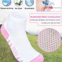 Heyoboy Womens Ankle Anti-blister Thick Cushioned Cotton Wicking Hiking Athletic Running Socks 5 Pairs