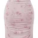 GORGLITTER Women's Floral Spring Summer Wedding Guest Dress Bridal Shower Cocktail Tea Party Beach Midi Sun Dress 2026 (Pink, S)