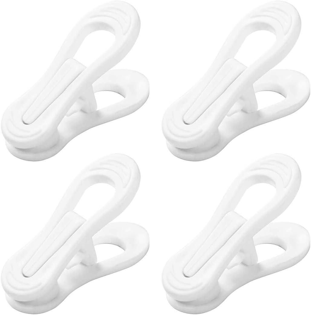 Otylzto 20 Pcs Multi-Purpose Clips for Hangers, White Clothes Hanger Clips, Standard Plastic Hanger