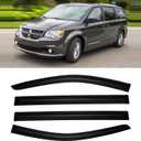 Window Visor for 2008-2020 Dodge Grand Caravan & 2008-2016 Chrysler Town & Country, Out-Channel Rain Guards Shields Vent Deflector Shade Wind Dark Smoke for Volkswagen Routan 09-14