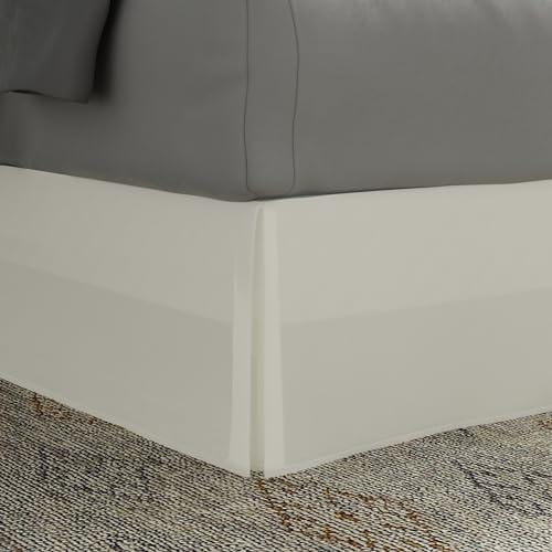 Today’s Home Classic Tailored Bed Skirt Dust Ruffle, Microfiber, 14" Drop Length, Queen, Ivory