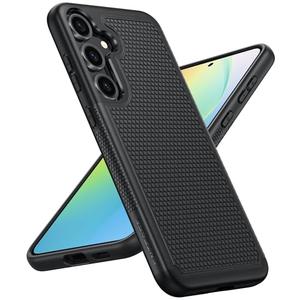 FNTCASE for Samsung Galaxy S24 Case: Dual Layer Heavy Duty Cell Phone Protective Cover Shockproof Rugged with Non-Slip Textured - Military Drop Protection Bumper Tough - 2024, 6.2inch Black
