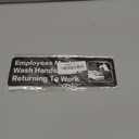 Employees Must Wash Hands Before Returning to Work Sign: Easy to Mount Sticker Safety Informative Sign with Symbols Great for Business, 9"x3"in Pack of 2