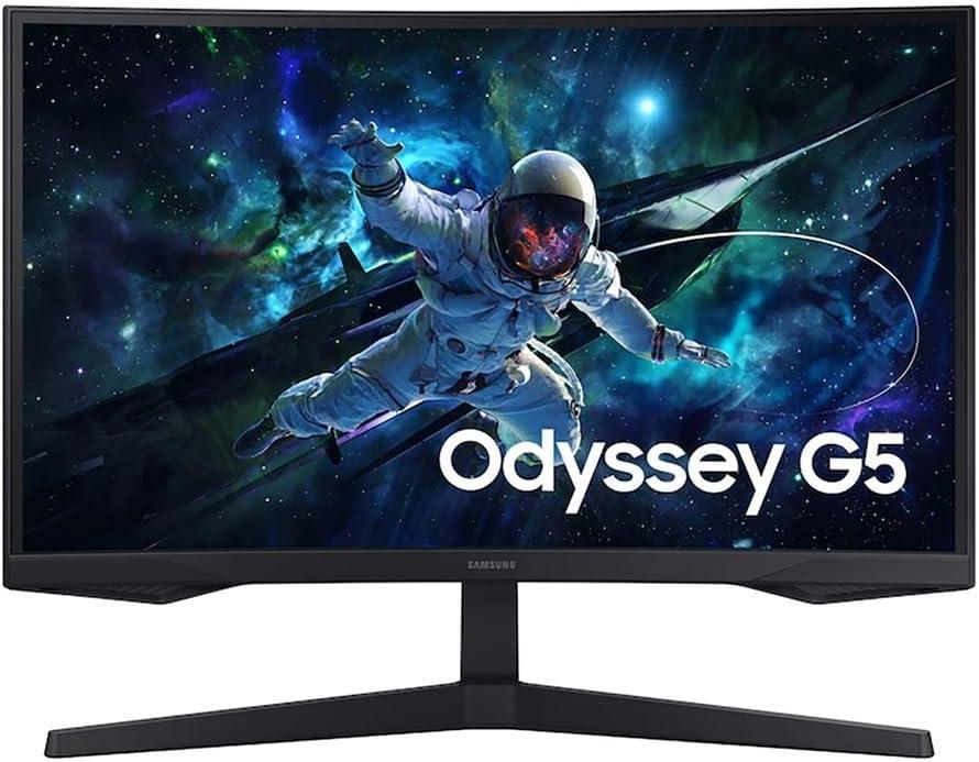 Samsung 32" Odyssey G5 QHD (2560 x 1440) 165Hz Curved Gaming Monitor, 1ms Response Time, AMD FreeSync LS32CG554ENXZA, DisplayPort Cable Included