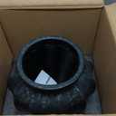 LE TAUCI 11" Ceramic Vase, Artisan Large Black Ceramic Vase for Modern Home Decor, Substantial & Stable, Handcrafted Flower Vase, Living Room & Dining Room Table Centerpiece, Distressed Iron Black