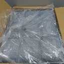 IBUYKE Small 12" H Footrest Stool, Square Linen Foot Stool with Metal X-Leg, Multi-Use as Small Side Table, Step Stool for Living Room, Bedroom, Entryway, Office, Blue Gray WBD011L