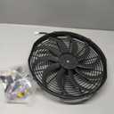 16 inch Electric Radiator Cooling Fan 12V with 1000 CFM Thermostat Wiring Switch Relay Kit Black