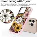 for iPhone 16 Pro Max Case Cute - Durable Shockproof 6.6 ft Drop Impact Phone Case - Funny Sunflower Design (6.9") Glitter Pink