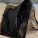 JUSTOTRY Halloween Witch Hat - Halloween Costume Witches Hats for Women attached with Roses & Feathers (Black)