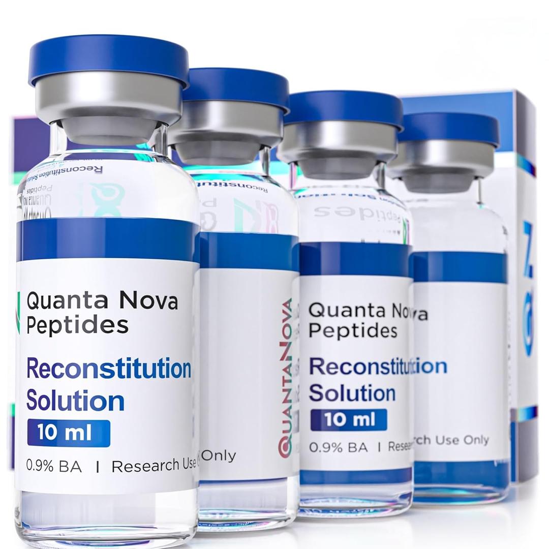 Reconstitution Solution | 4 Pack (10 mL Each) | 0.9% BA | Sterile Glass Vials | PES 0.22m Micron Filtered | Produced by USA-Based Manufacturer