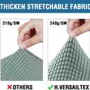 H.VERSAILTEX 4 Piece Stretch Sofa Covers for 3 Cushion Couch Covers for Living Room Furniture Slipcovers (Base Cover Plus 3 Seat Cushion Covers) Upgraded Thicker Jacquard Fabric (Sofa, Sage)