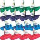 Fun Express Jesus Loves Me Toy Boats 12 Pack - Christian Gifts for Kids Bulk Prizes for Classroom Treasure Box | Sunday School Supplies & VBS Religious Party Favors | Plastic Boats for Church Rewards