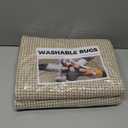 KOZYFLY Runners for Hallways 2x6 ft Washable Kitchen Runner Non Slip Rubber Backed Hall Runners Cotton Entryway Runner Rugs Floor Carpet for Indoor Backdoor Bedroom Kitchen, Ivory/Khaki