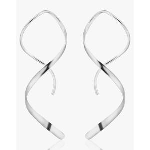 Handmade Spiral Threader Earrings, Sterling Silver, Hypoallergenic Twisted Pull Through, Drop Dangle Earrings for Women - Silver & Gold