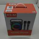 Karaoke Machine, Portable Bluetooth Speaker with 2 Wireless Microphones for Adults & Kids with Lights, Karaoke Microphone with PA System Supports USB/TF/REC/FM/AUX for Home Party Home System Packages (Black)