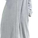 Artfasion Womens Robe Long Zipper Front Hooded Full Length Housecoat Sleepwear for Ladies (Large-X-Large, Light Gray)