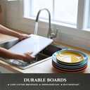 2-Piece Set Marble Cutting Board & Tempered Glass Cutting Board Cover, Non-Toxic Marble Serving Tray Slab, Scratch Resistant & Protects Countertops, Multifunctional & Safe