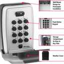 Master Lock Wall Mount Key Lock Box with Push Button for House Keys, Outdoor Safe with Combination Lock, 5 Key Capacity, 5423EC , Black