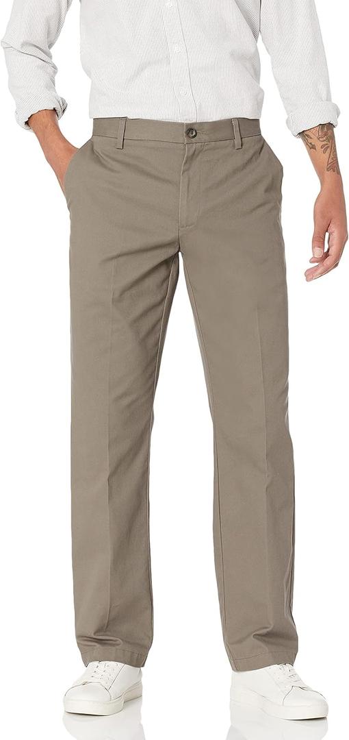 Amazon Essentials Men's Classic-Fit Wrinkle-Resistant Flat-Front Chino Pant  (38W x 32L, Dark Brown)