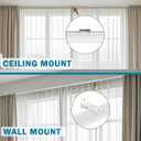 Ceiling Curtain Track, Curtain Rail Set with Hooks, 9ft - 12ft Wall Ceiling Mount Curtain Track, for Living Room Bedroom Bathroom, White