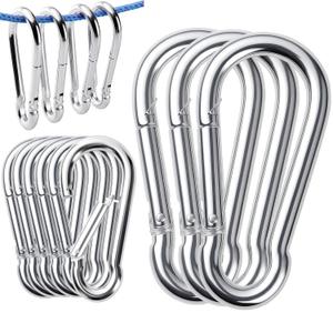 15Pack 5.5 Inch Spring Snap Hooks, Heavy Duty Carabiner Clips for Swing, 12MM 1/2 Quick Chain Link Buckle Clip Keychain Carabiners for Hammock Fitness Gym Boating-1000lbs Capacity