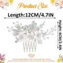 Catery Flower Bridal Hair Comb Wedding Hair Clip Rhinestone Hair Accessories for Brides and Women (Silver)