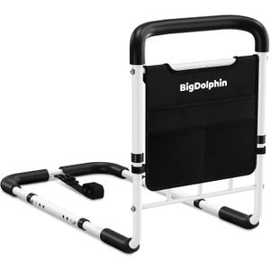Bed Rails for Elderly Adults Safety - ASTM Approved Adjustable Bed Cane with Non-Slip Ergonomic Handle & Storage Pocket, Bed Railings for Seniors Support 400 LBS, Tool-Free